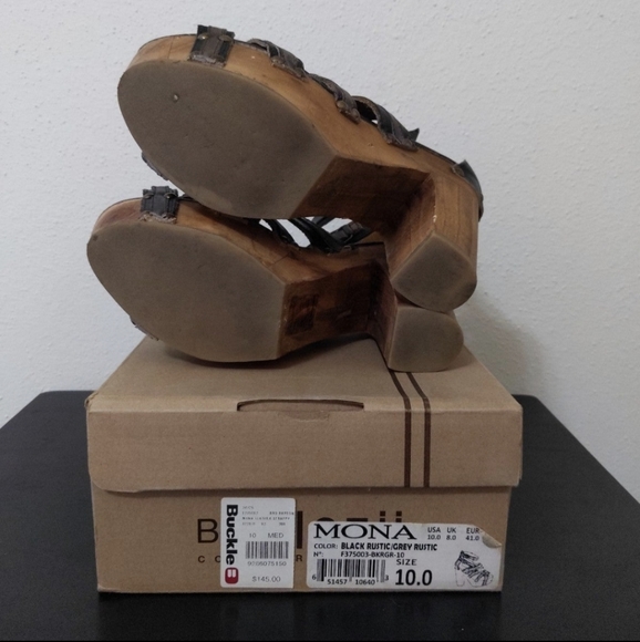 SOLD Bed Stu Mona Sandals sz 10 Rustic Black / Gray RARE VHTF in Box - Picture 7 of 11